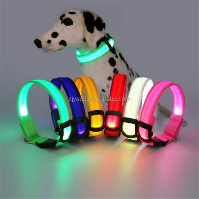 China Viable Fashion Pets Traction Dog Viable LED Collar LED Light Cool Flashing Belt for sale