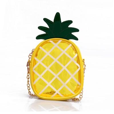 China Lady Summer mini pineapple transparent jelly bag shoulder small bag cute chain new launched mobile phone bag wholesale for sale