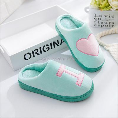 China Household Slippers 2017 Lovers Winter Slippers Plush Warm Home House Slippers For Valentine's Day Gift for sale