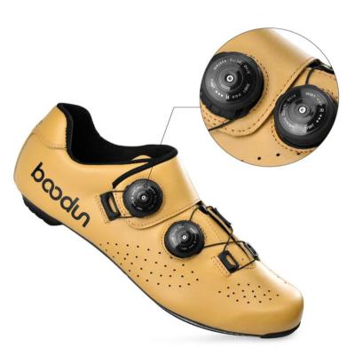 China Retro Double Carbon Fiber Shoes Carbon Fiber Road Single Button Bicycle Outdoor Cycling Shoes for sale