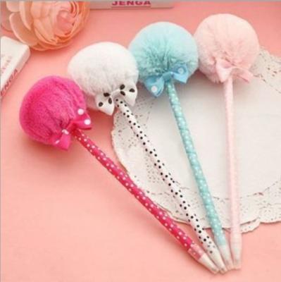 China The normal Korean stationery hair ball ball pen cute creative school supplies primary and secondary sprizes for sale