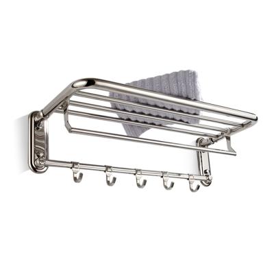 China With Shiny Polished Hook Bathroom Accessory Towel Rack With Towel Hooks for sale