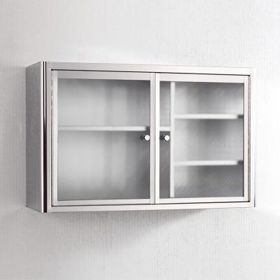 China Hot Selling Double Glass Door Stainless Steel Kitchen Storage Cabinets Eco - Friendly for sale