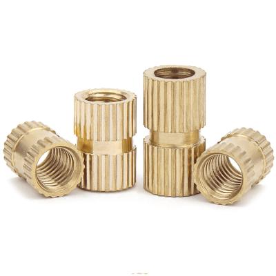 China Hot Sale Heavy Industry Threaded Insert Nut Through Hole Brass Knurled Insert Nut For Plastics for sale