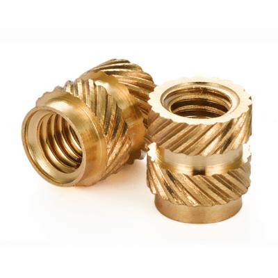 China M6 Heavy Industry Customized M8 Brass Twill Double Type Knurled Insert Nuts for sale