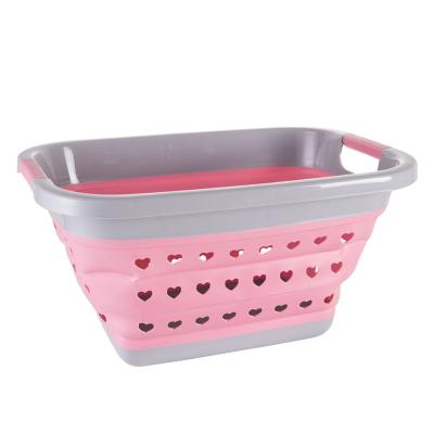 China Minimalist Eisho Folding Dirty Clothes Laundry Basket Folding Plastic Laundry Hamper for sale