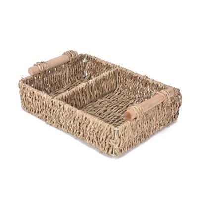 China KOREAN Hyacinth Two Grid Basket Bamboo water plays kitchen storage basket for storage place for sale