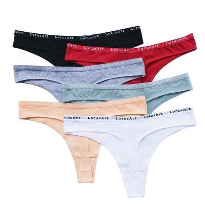 China Wholesale Sexy Women's Sexy Women's Underwear Cotton Low Waisted Thong Girls Hot Thong Antibacterial for sale