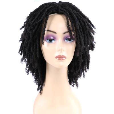 China Easy Dry African Soft Short Synthetic Wigs For Sale High Temperature Fiber Ombre Color 6 Inch Dreadlocks Hair Wig for sale