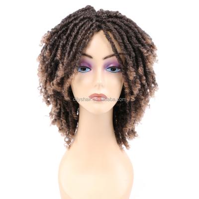 China Hot Selling Dreadlocks Soft Hair Dry Easy 6 Inch Wig Ombre Black Bug Crochet Braids Wigs Heat Resistant Synthetic Short Wigs for sale