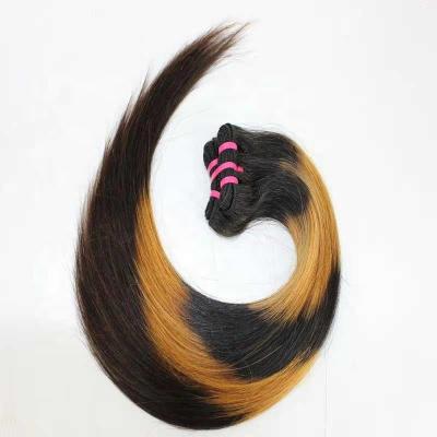 China Silky Straight Wave Top Grade Piano Color Hair Straight Bundle No Process Color Chemical Hair for sale