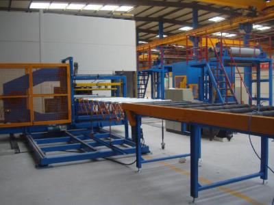 China PLC Band Saw Cutter PU Sandwich Panel Line for sale