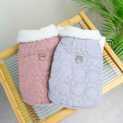 China New Design Viable Dog Winter Clothes Cotton Jacket Traction Vest Clothes for sale