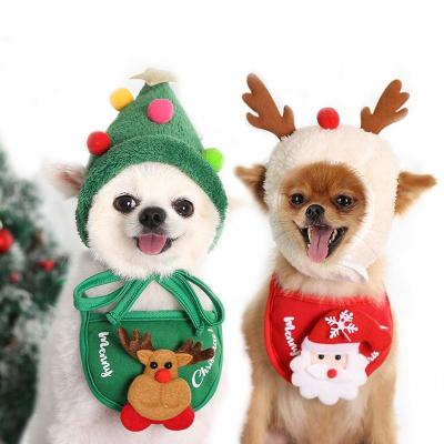 China Viable Dog Christmas Bandana Santa Hat Designer Dog Scarf Triangle Bibs Scarf Clothes For Pet Costume For Small Medium Large Dog Pet for sale