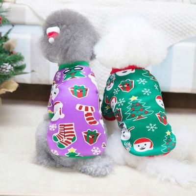 China 2022 Viable Christmas Sweater Warm Dog Coat Puppy Clothes Winter Christmas Outfit Suit for sale