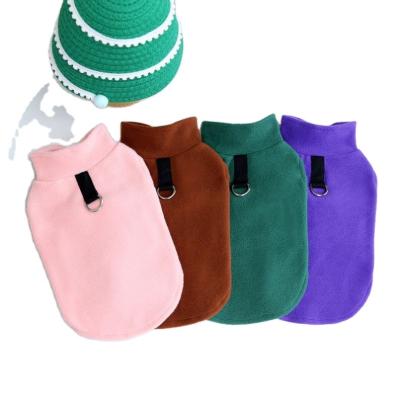 China Stocked Autumn And Winter New Traction Polyester Fleece High Quality Soft Material Warm Dog Clothes for sale