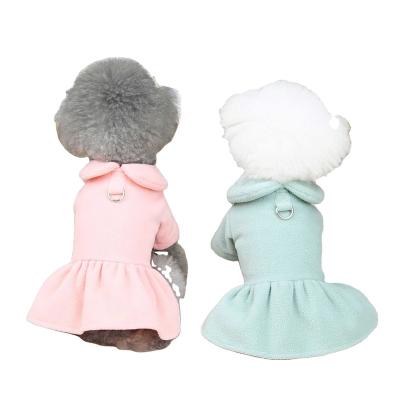 China Princess Stocked Dog Skirt Coat Solid Color With Hole Autumn Winter Dog Leash Dog Clothes for sale