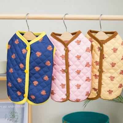 China Stocked High Quality New Design Printing Fox Pet Vest Cotton Winter Warm Dog Clothes For Small for sale