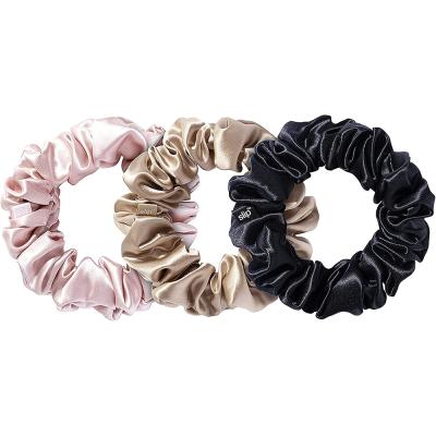 China 100% Silk Scrunchies Mulberry Elastic Hair Scrunchies Wholesale Silk Friendly Materials Multicolor Women's Ties Hair Gift for sale