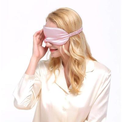 China Anti-wrinkle plain color silk eye mask mulberry silk eye mask women gift luxury 100% silk eye mask for sale