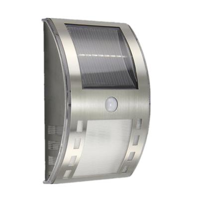 China Solar Garden 3LED Stainless Steel Motion Sensor Security Garden Light for sale