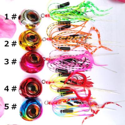 China Lead head+slicone artificial rubber skirt 80G bait silicone rubber skirt builds lead jig dragger jig fishing lure for saltwater for sale