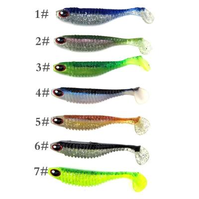 China Fishing Lure Artificial Wobblers Bait 3D Fish Eyes Fishing Tackle T Tail Soft Bait Soft Lure for sale