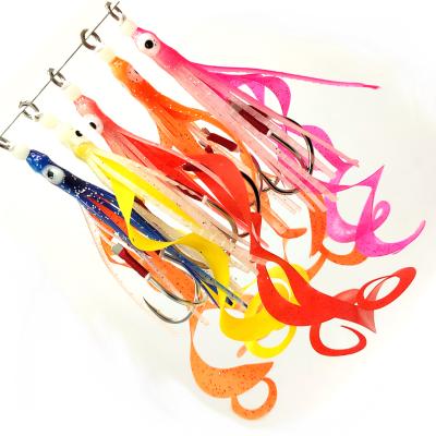 China Wholesale Slow Baiting Hook PIKE Octopus Squid Edges Jigs Soft Fishing Lures With Aid Hooks 1/0 2/0 2.5/0 3/0 4/0 5/0 for sale