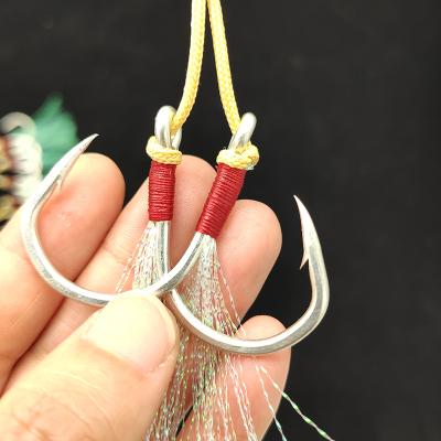 China Wholesale Baotai Double Hook Aid Building Hooks With Feather Jig Slow Hooks 4/011/0 for sale