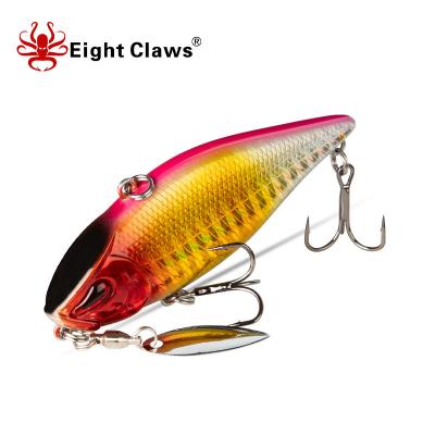 China ABS Plastic Artificial EIGHT CLAWS VIB Hard Bait 75mm 20g Crankbait Water Lipless Sinking Plastic Vibration Fishing Lure With Spinning S for sale