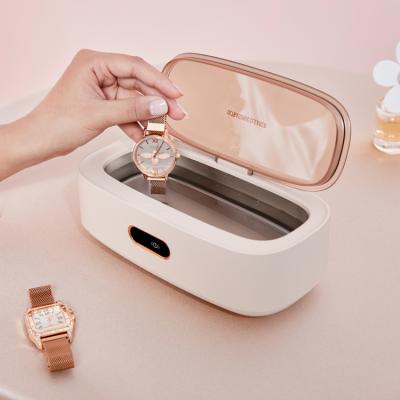 China New Ring Mini Ultrasonic Portable Ultrasonic Jewelry Glass Cleaner Professional Hotel Glass Ultrasonic Cleaner Machine for sale