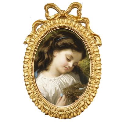 China European retro resin gold photo frame arch home decoration office can be hung on the wall for sale