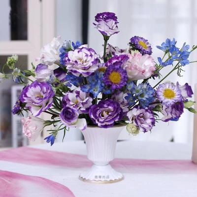 China European-style Multicolor Table Art Small Flower Pot Wedding Retro Metal Flower Vase Florist Iron Flower Arrangement for sale