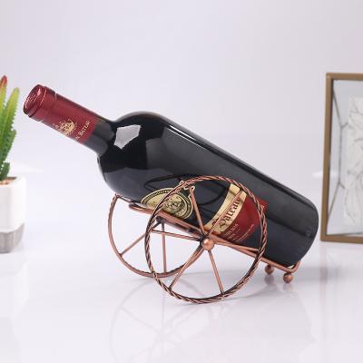 China Creative Iron Art Bottle Wine Set Wine Metal Living Room Decorations European Wholesale Wine Rack And Cabinet Decoration for sale