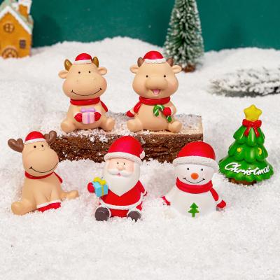 China Zakka Mini Christmas Resin Small Resin Animal Creative Christmas Gift Home Office Decorations for sale