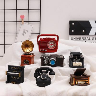 China European Retro Nostalgic Mini Small Ornaments Creative Resin Phone Post Camera Living Room Wine Cabinet Decorations for sale