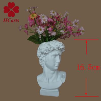 China David Makeup Brush Pen Resin 17cm High Resin Plant Flower Arrangement Succulent Pot Character Statue Vase Avatar Storage Box Holder for sale