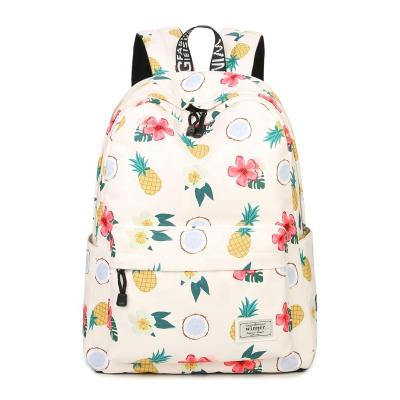 China Simple qualities 40C X 30C X 13CM girl waterproof polyester comfortable backpack cute pineapple printing female students backpack bag for sale