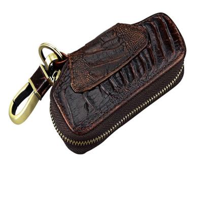 China Vintage Atinfor Oil Wax Car Leather Retro Smart Key Organizer Cow Leather Wallets Crocodile Pattern Key Holders Vintage for sale