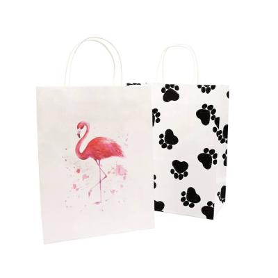 China High Quality Wholesale New Products Fancy Pure White Kraft Paper Shopping Bag Recyclable With Twisted Handles for sale