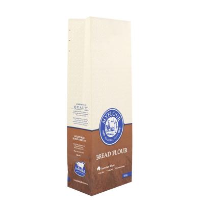 China Recyclable bread wheat flour packaging bag, kraft paper bag for flour packaging, custom logo pope bag for flour for sale