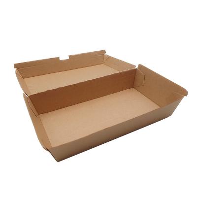 China Wholesale Recyclable Recycled Raw Material Rectangle Salad Fruit Lunch Deli Food Wrapping Paper Box for sale