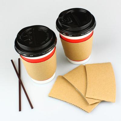 China China Factory Recyclable Custom Corrugated Disposable Paper Cup Sleeve Used In Coffee for sale