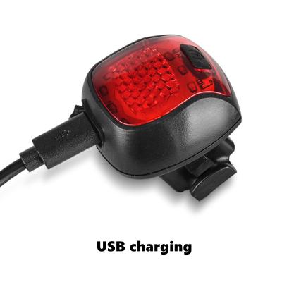 China ABS LED Bicycle Brake Tail Light Set, USB Rechargeable Bike Warning Rear Lights for sale