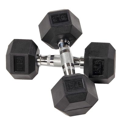 China Professional Wholesale Body Dumbbells 2 x 1 Kg Hex Rubber Dumbell Weightlifting Dumbellsset 20 Kg for sale