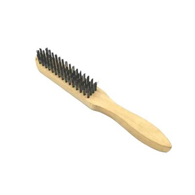 China Cleaning Brushes High Quality Galvanized Brass Stainless Steel Wire Cleaner With Wooden Handle for sale