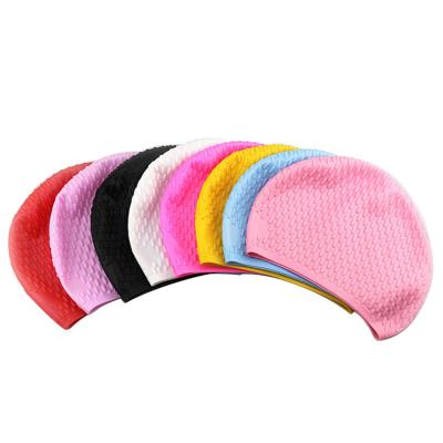 China Factory Cheap Custom Slim Adult Kids Eco-friendly Durable Waterproof Shaping Color Massage Swim Cap for sale