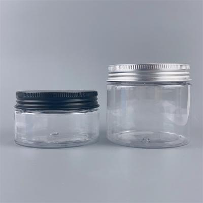 China Free Sample Cosmetic 47mm 25ml - 80ml Mouth Trial Pack Wide Clear Facial Mask Jar Cream Plastic Can With Aluminum Lid for sale