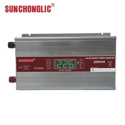 China 2000w Solar Smart Power Inverter Output LED Display DC 12V To AC 220V for sale
