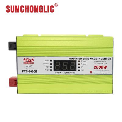 China Home AC 60Hz 2000w Modified Sine Wave Inverter 24V To 110V Intelligent for sale